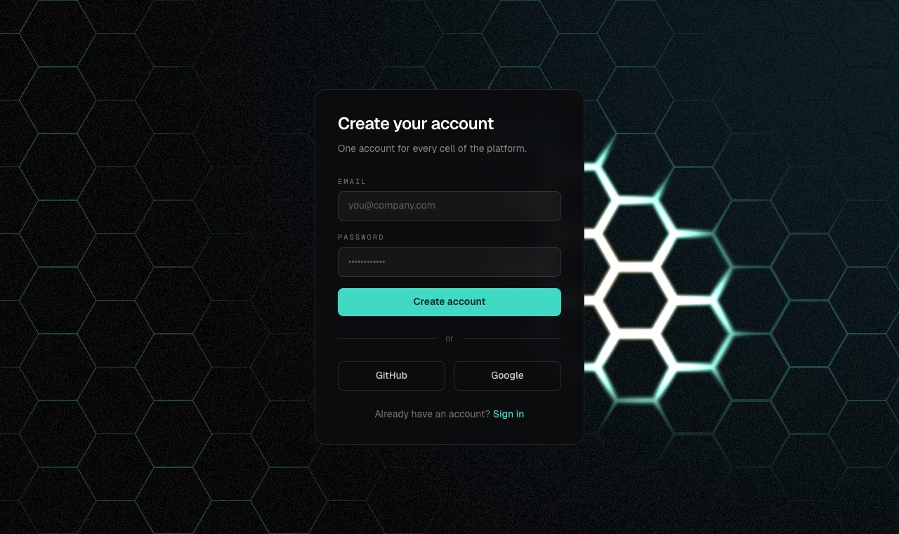 Hex Grid Signup